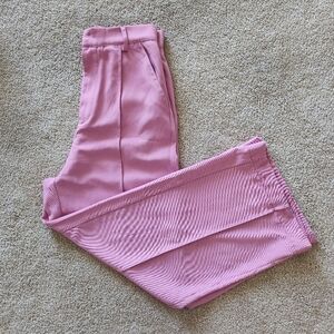 Free💗Shein Tightened & shortened pink tailored wideleg crop highrise pants XS